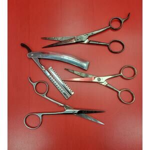 Vintage German & Italy Hairdressing Scissors Lot
